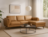 Sidney (Petite) Right Facing L-Shape Leather Sofa